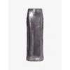 4th & Reckless Womens Silver Odell Sequin Maxi Skirt In Silver