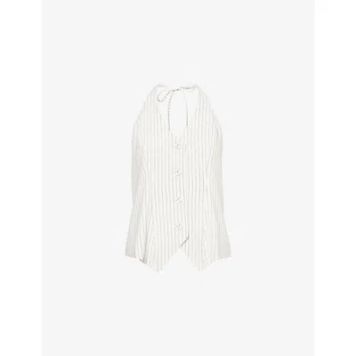 4th & Reckless Womens Pinstripe Sabrina Halter-neck Woven Waistcoat