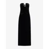4th & Reckless Womens Black Vera Embellished Velvet Maxi Dress In Black