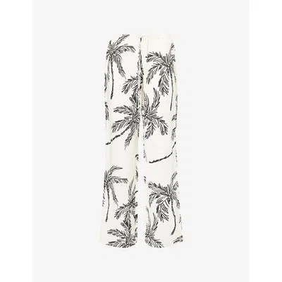 4th & Reckless Womens Beige Yasmina Wide-leg Woven Trousers