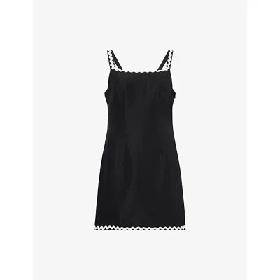 4th & Reckless Womens Astrid Square-neck Woven Mini Dress Black