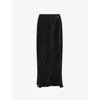 4th & Reckless Womens Black Daisy Pleated Woven Midi Skirt