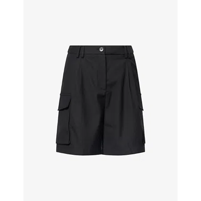 4th & Reckless Womens Black Devon Multi-pockets Woven-blend Shorts