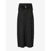 4th & Reckless Womens Black Lyra Knot-front Stretch-woven Midi Skirt In Black