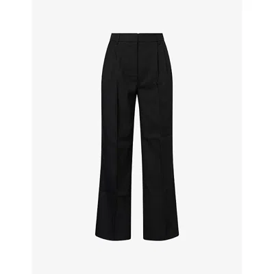 4th & Reckless Womens Black Mikey Wide-leg Woven Trousers