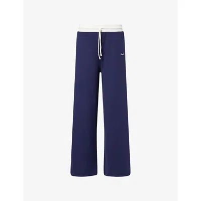 4th & Reckless Womens Blue Azure Ribbed Cotton Trousers