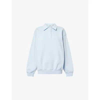 4th & Reckless Womens Blue Clover Logo-embroidery Cotton-jersey Sweatshirt Xs