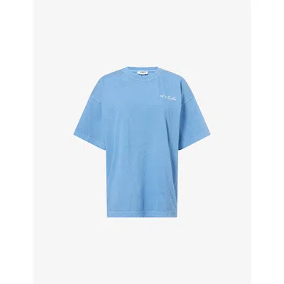 4th & Reckless Womens Mia Relaxed-fit Cotton-jersey T-shirt Blue