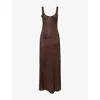 4th & Reckless Womens Brown Gigi Embellished Knitted Maxi Dress