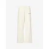 4th & Reckless Womens Fergie Logo-embroidered Cotton-jersey Jogging Bottoms Buttercream In Buttercream