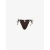 4th & Reckless Womens Jaya Side-tie Bikini Bottoms Chocolate In Chocolate