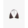4th & Reckless Womens Chocolate Jaya Tie Triangle Bikini Top In Chocolate