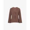 4th & Reckless Womens Chocolate Jules Flared-cuffs Woven Top