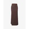 4th & Reckless Womens Chocolate Orilla Cotton-blend Knitted Maxi Skirt In Brown