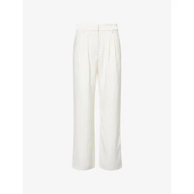 4th & Reckless Womens Camille Straight-leg Woven Trousers Cream In White