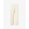 4th & Reckless Womens Cream Fergie Wide-leg Cotton-jersey Jogging Bottoms In White