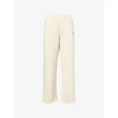 4th & Reckless Womens Cream Fergie Wide-leg Cotton-jersey Jogging Bottoms In White