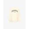 4th & Reckless Womens Cream Fourth Logo-embroidered Cotton-jersey Sweatshirt In White