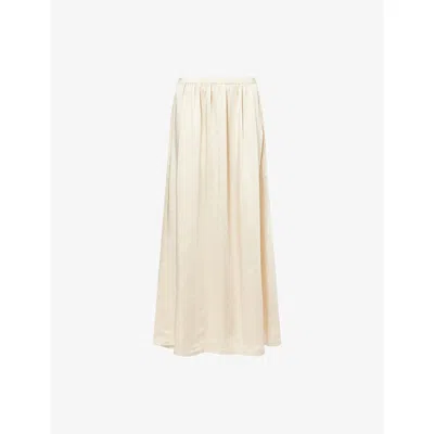 4th & Reckless Womens Cream Hemma High-waist Woven-midi Skirt
