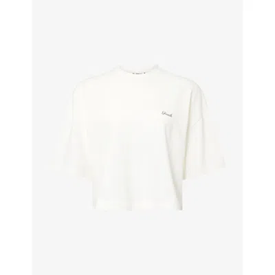 4th & Reckless Womens Cream Narina Brand-print Cotton T-shirt In White
