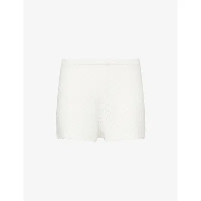 4th & Reckless Womens  Neev Crochet Shorts In White
