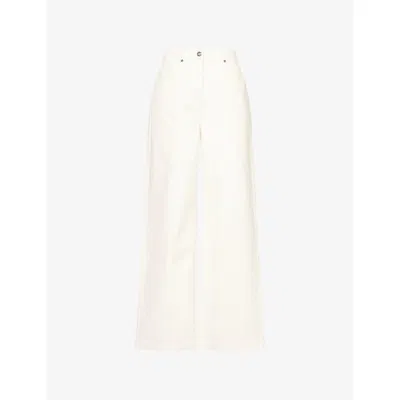 4th & Reckless Womens Cream Roman Straight-leg Denim Jeans In White