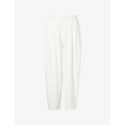 4th & Reckless Womens Cream Sarah Balloon-leg Linen-blend Trousers In White