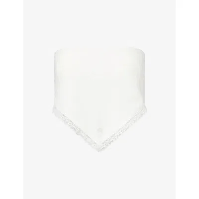 4th & Reckless Womens  Sarah Scarf Woven Top In White