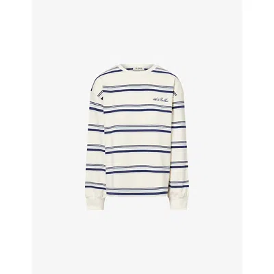 4th & Reckless Womens Cream Shayla Striped Stretch-cotton T-shirt In White