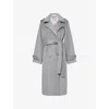 4th & Reckless Womens Dark Grey Anderson Double-breasted Belted Woven Coat In Gray
