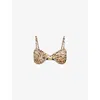 4th & Reckless Womens Dori Abstract-print Bikini Top Dye Print In Dye Print
