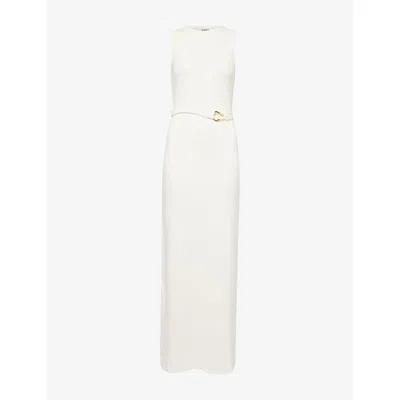 4th & Reckless Womens Ecru Arden Sleeveless Stretch-woven Maxi Dress In White
