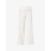 4th & Reckless Womens Ecru Mahlin Fold-over Waist Knitted Trousers In White