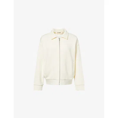 4th & Reckless Womens Valerie Cotton-jersey Bomber Jacket Ecru In Neutral