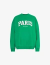 4TH & RECKLESS 4TH & RECKLESS WOMEN'S GREEN OTIS LOGO TEXT-EMBROIDERED COTTON-JERSEY SWEATSHIRT
