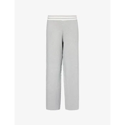 4th & Reckless Womens Grey Davis Striped-waistband Knitted Trousers