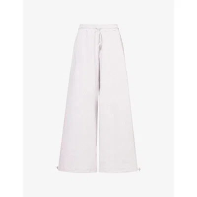 4th & Reckless Womens Grey Josie Drawstring-hem Cotton Jogging Bottoms In Gray