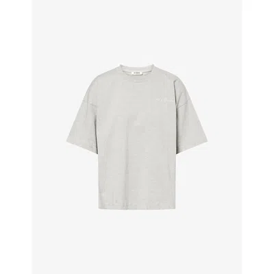 4th & Reckless Womens Grey Kurzon Logo-embroidered Cotton T-shirt In Gray