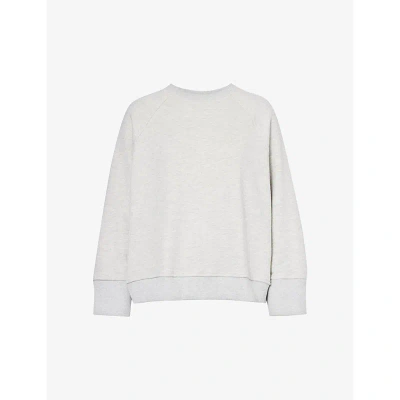 4th & Reckless Catherine Dropped-shoulder Cotton-jersey Sweatshirt In Grey Marl