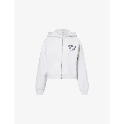 4th & Reckless Womens Grey Sara Logo-print Cotton-jersey Hoody Xs