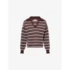 4th & Reckless Womens Hayden Striped Knit Jumper In Burgundy