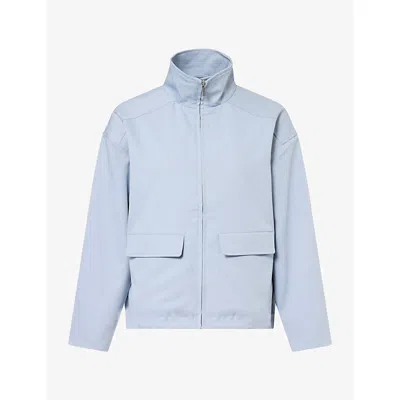 4th & Reckless Womens Hugo Funnel-neck Woven Jacket Blue