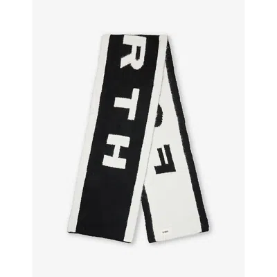 4th & Reckless Womens Letti Logo-pattern Knitted Scarf Black