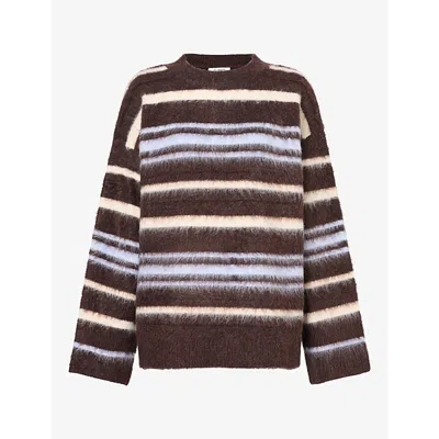 4th & Reckless Womens Liea Striped Knitted Jumper Muti In Brown