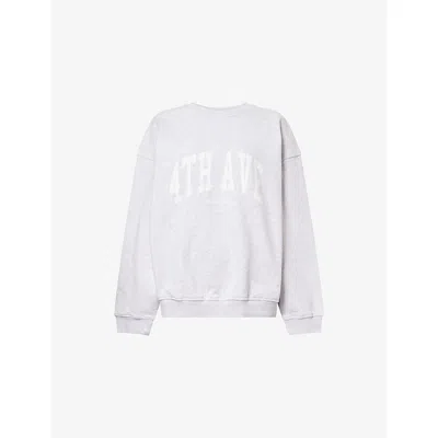 4th & Reckless Womens Light Grey Avenue Oversized Cotton-jersey Sweatshirt In White