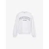 4th & Reckless Womens Light Grey Leon Logo-embroidery Cotton-jersey Sweatshirt In White