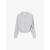 4th & Reckless Womens Light Grey Livia Towelling Zip-through Woven Hoody