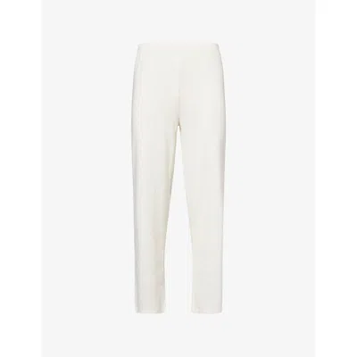 4th & Reckless Womens Ecru Liliana Ribbed Cotton-jersey Trousers In White