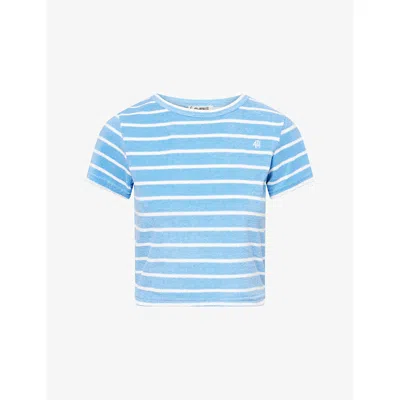 4th & Reckless Womens Livia Towelling Short-sleeve Woven Top Stripe