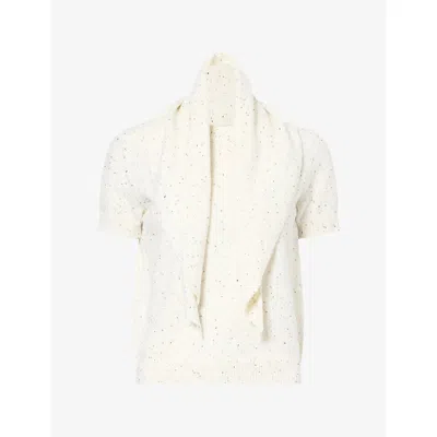 4th & Reckless Womens Malo Neck-tie Knitted Top Cram In Yellow